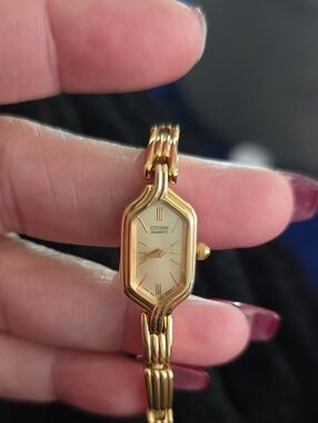 Citizen Gold Tone Women's Slim Bracelet Watch with Champagne Dial